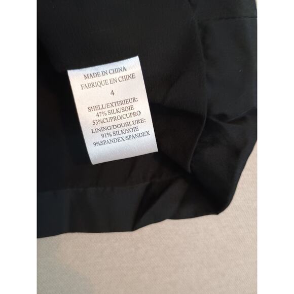 Theory Skirt Womens 4 Black Helika Silk Blend Stretch Pleated Minimalist Mini - Picture 6 of 7